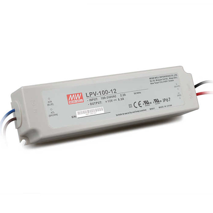 LPV-100-12 100Watt AC90～264V Input Mean Well High-Efficacy